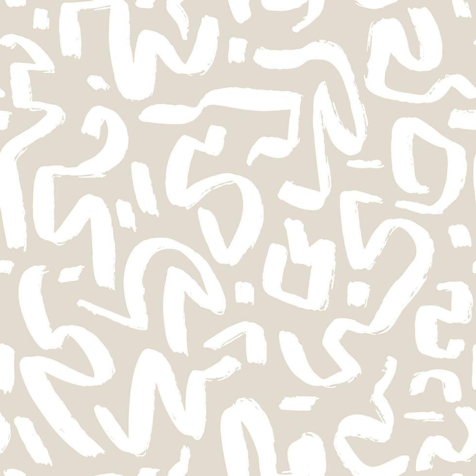 Marker drawn scribble abstract seamless pattern. Childish drawing. Hand draws calligraphy swirls for background. Curly brush strokes, marker scrawls as graphic design wallpaper. vector
