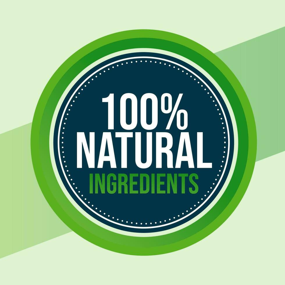 puro natural ingredientes verde etiqueta vector
