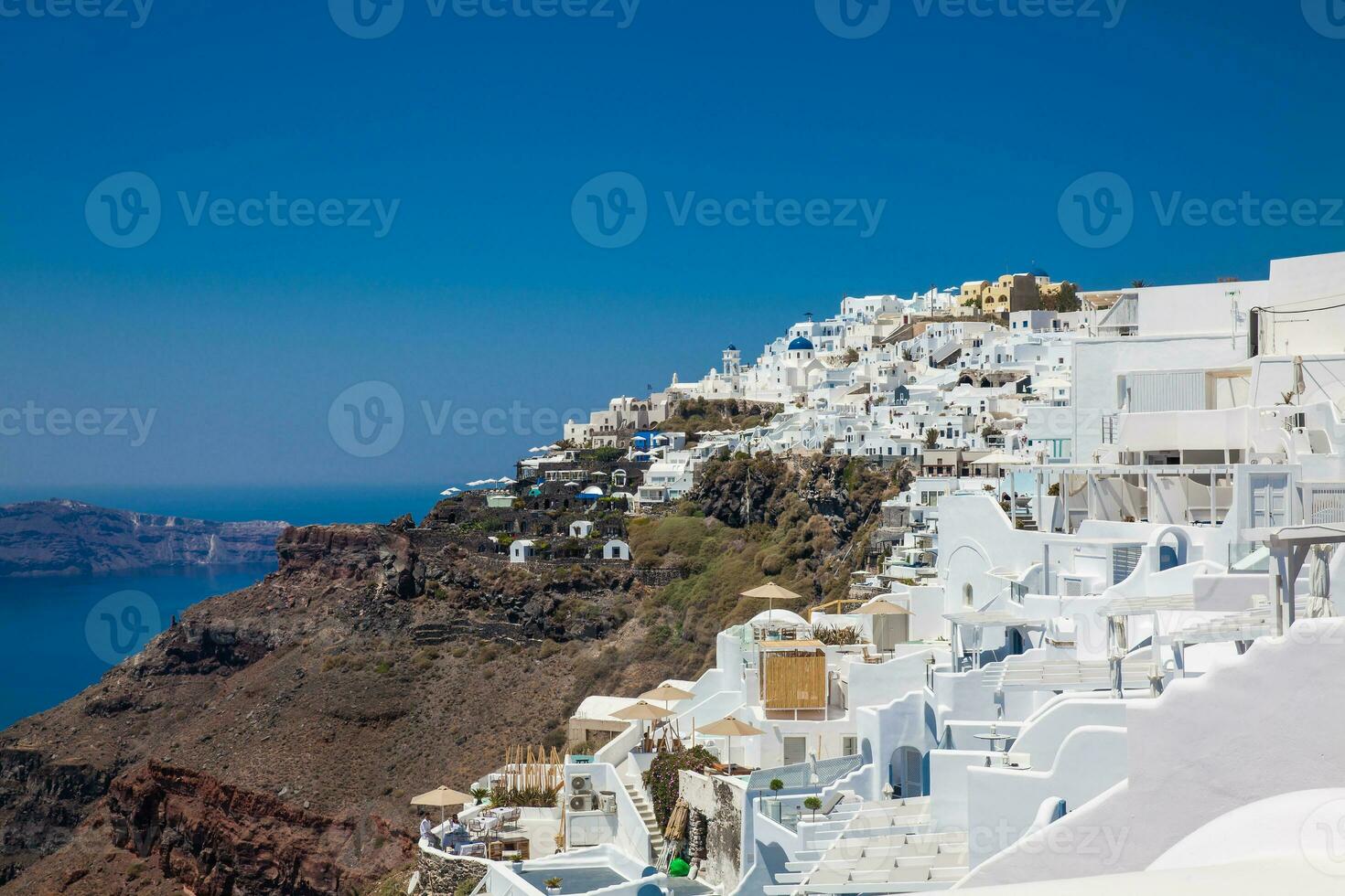 The beautiful village of Imerovigli at Santorini Island photo