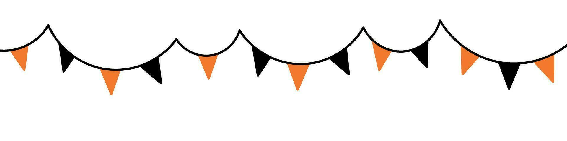 Pennant Garland for Halloween. Helloween bunting party. Carnival banner chain for a festive atmosphere. Isolated vector illustrations on a white background.