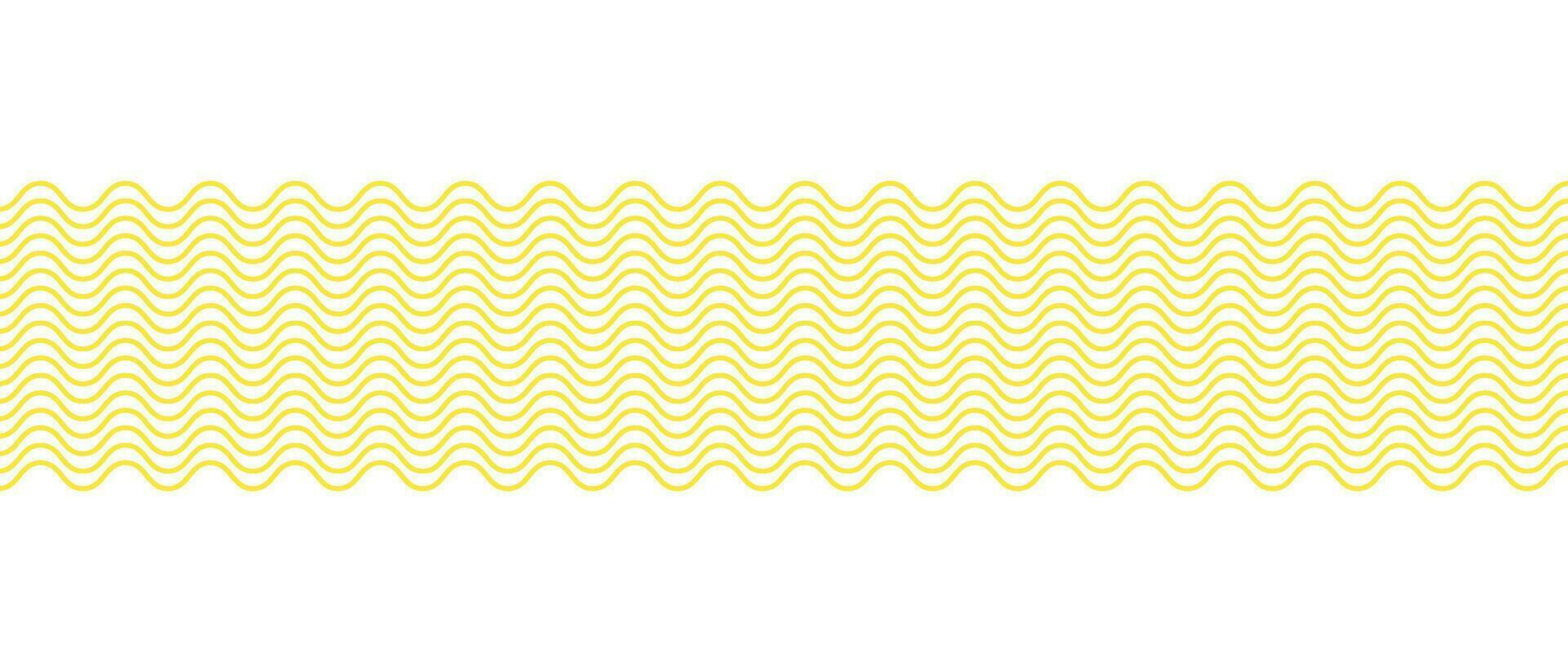 Abstract noodle pattern. Graphic spaghetti background with yellow ramen noodles. Isolated vector illustrations on white background.