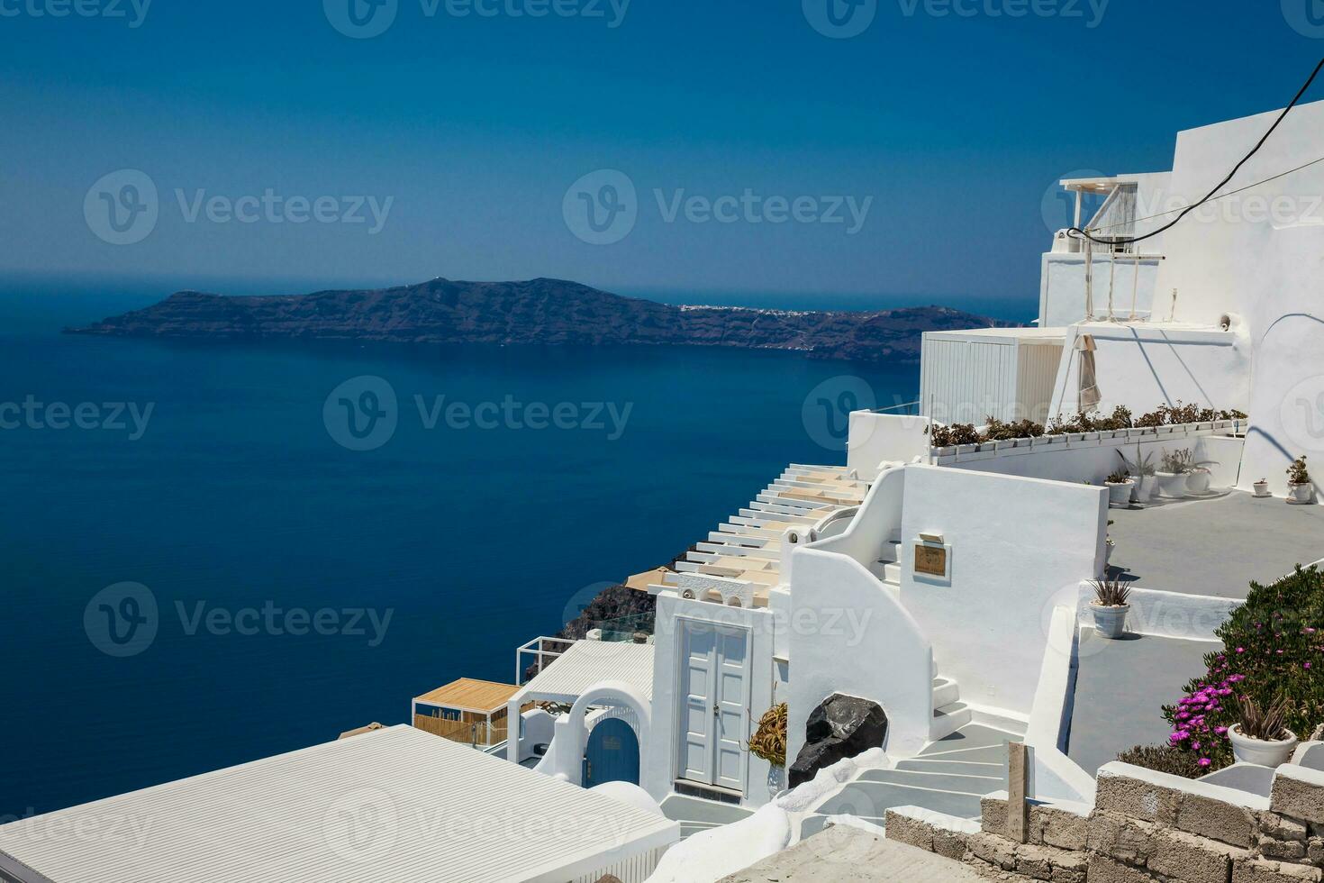 The beautiful village of Imerovigli at Santorini Island photo