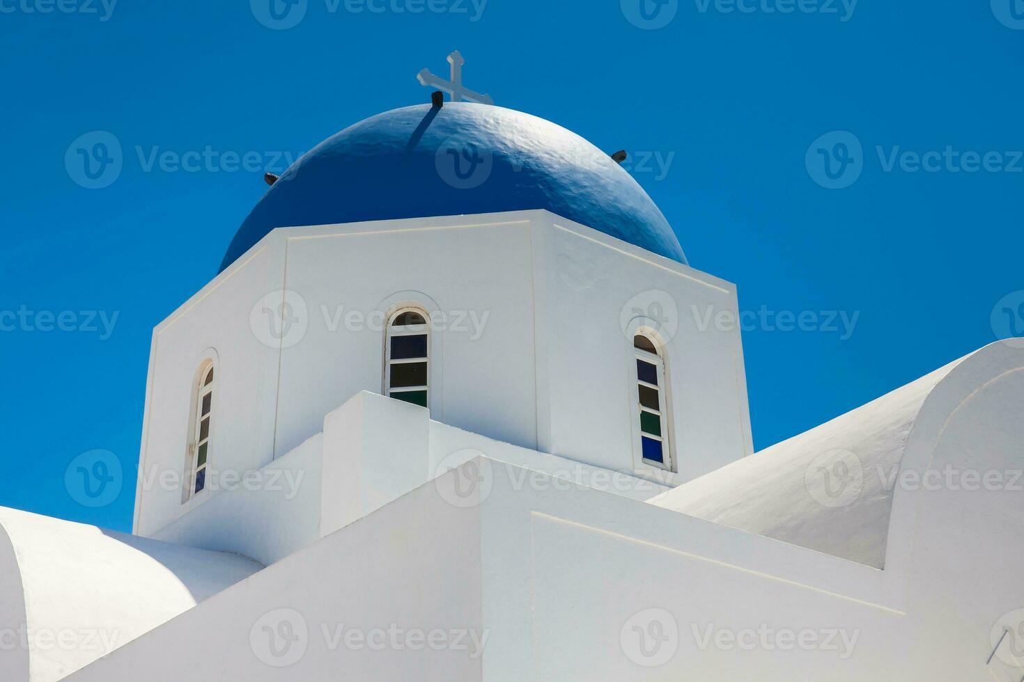 Hazme de el parroquia Iglesia de S t gerasimos situado en fira de santorini foto