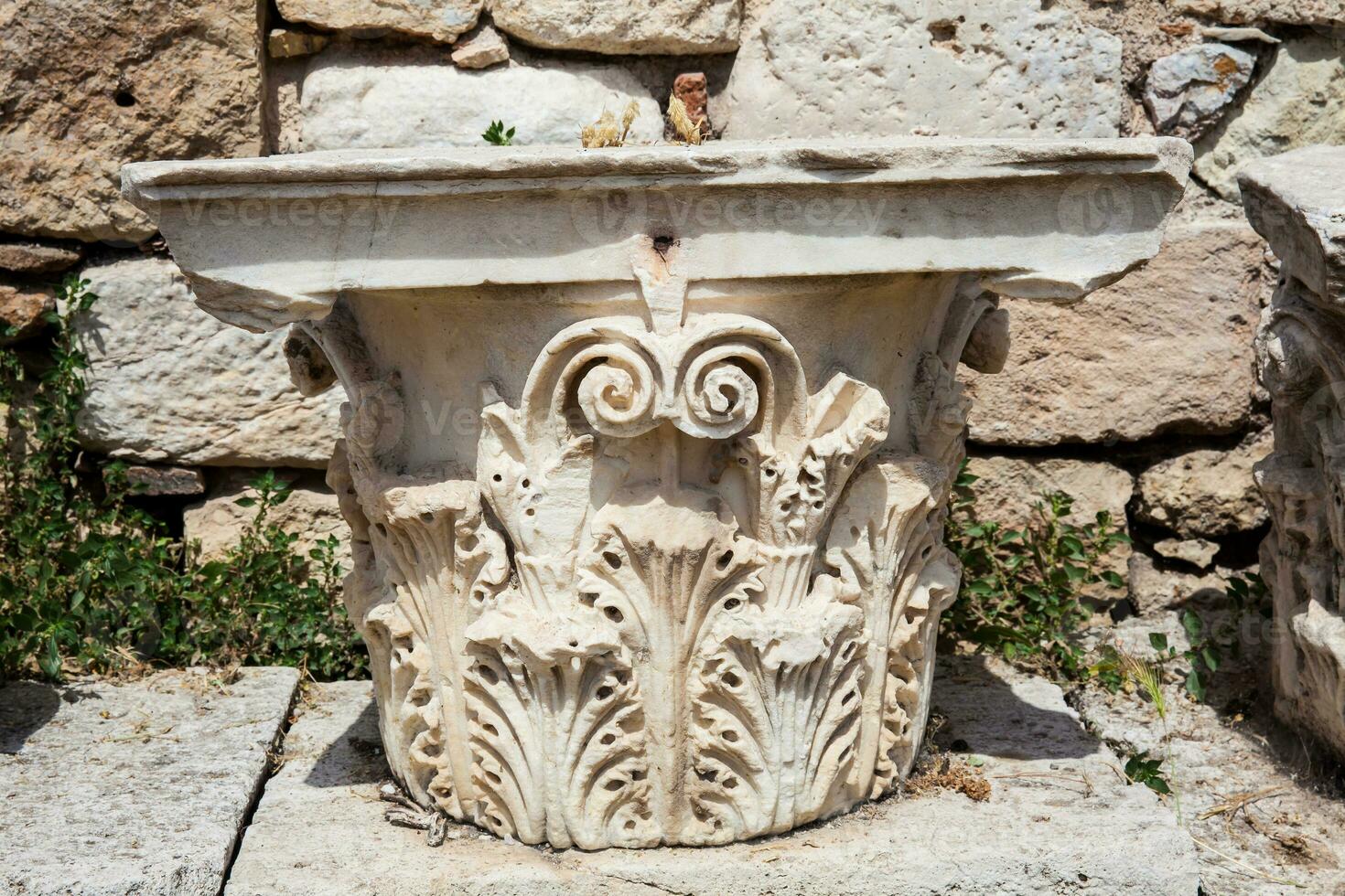 Detail of the ancient ruins at the Roman Agora located to the north of the Acropolis in Athens photo