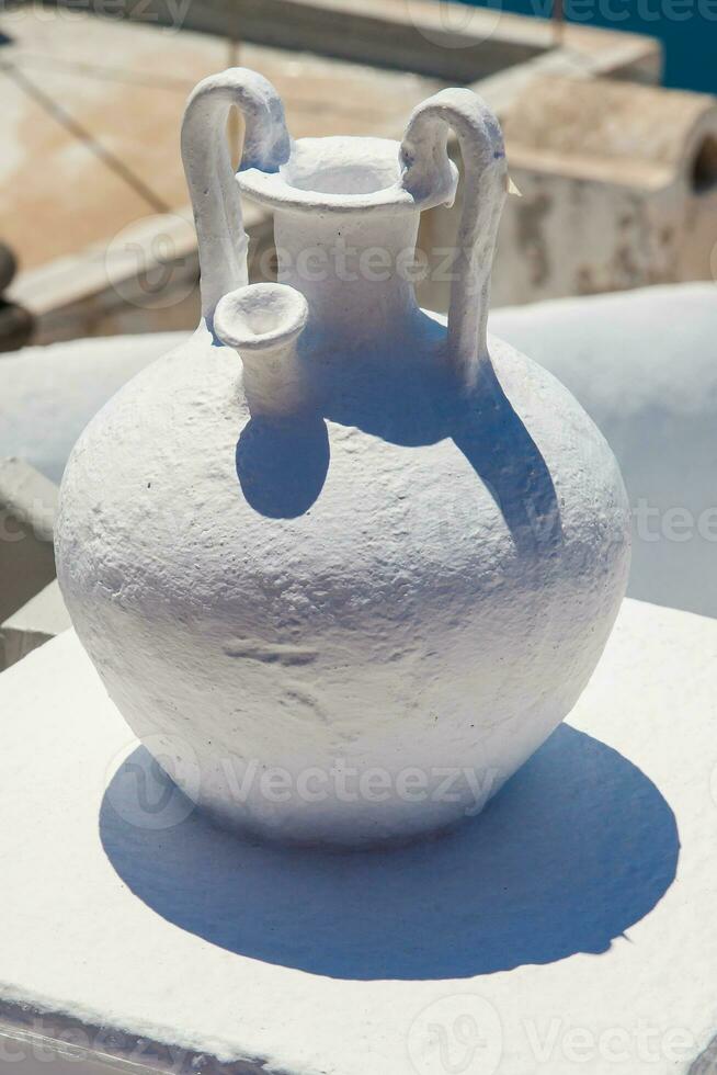 Details in white at the beautiful Santorini Island photo