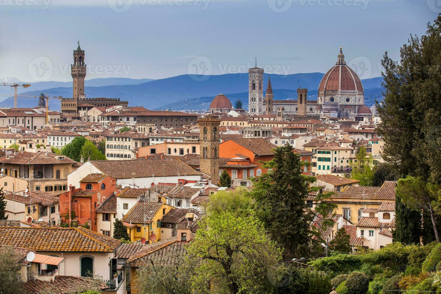 ver de el hermosa ciudad de florencia desde el giardino delle Rosa en un temprano primavera día foto