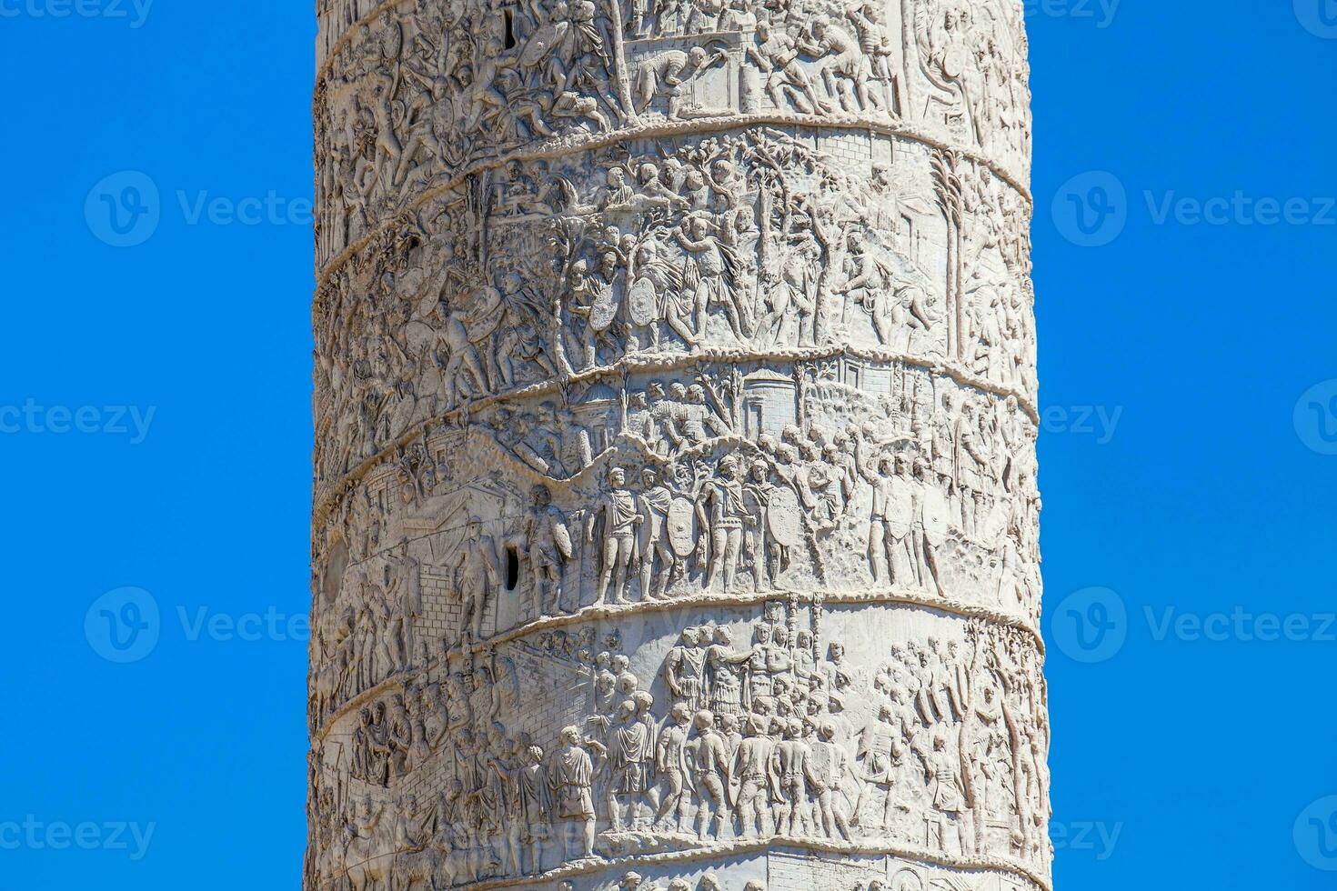 Detail of the Roman triumphal column of Trajan built on the year 107 AD photo