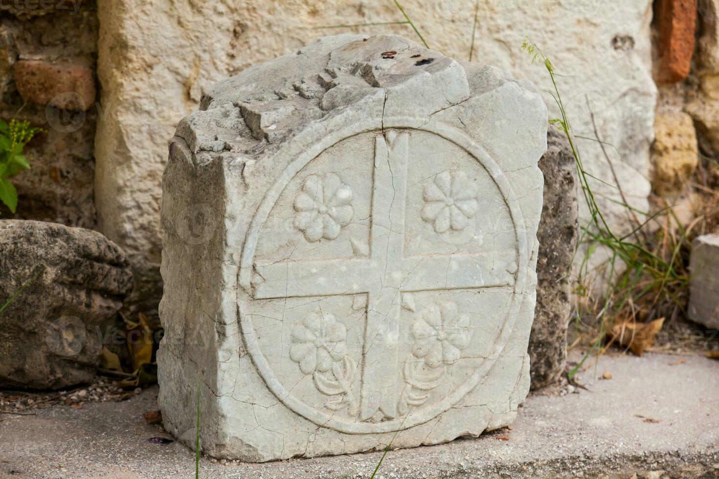 Detail of the ruins of the a Ancient Agora in Athens photo