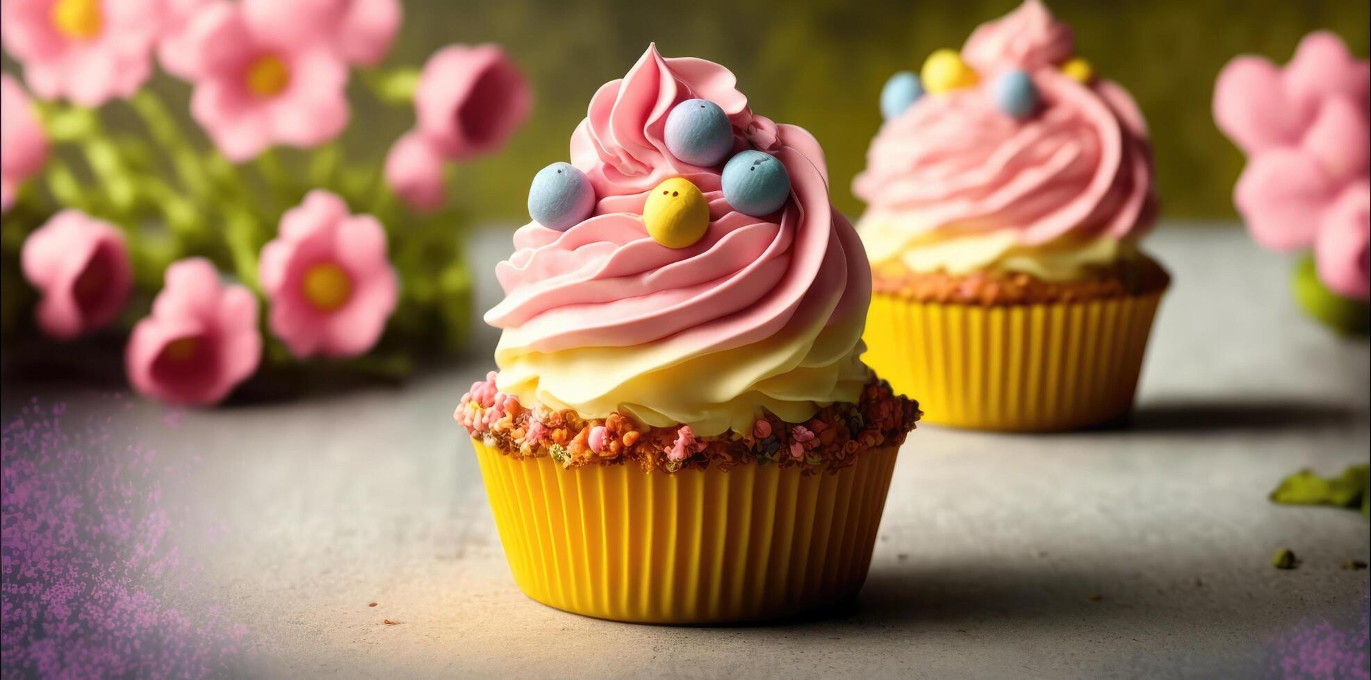 delicious and sweet cupcakes banner for next celebration photo