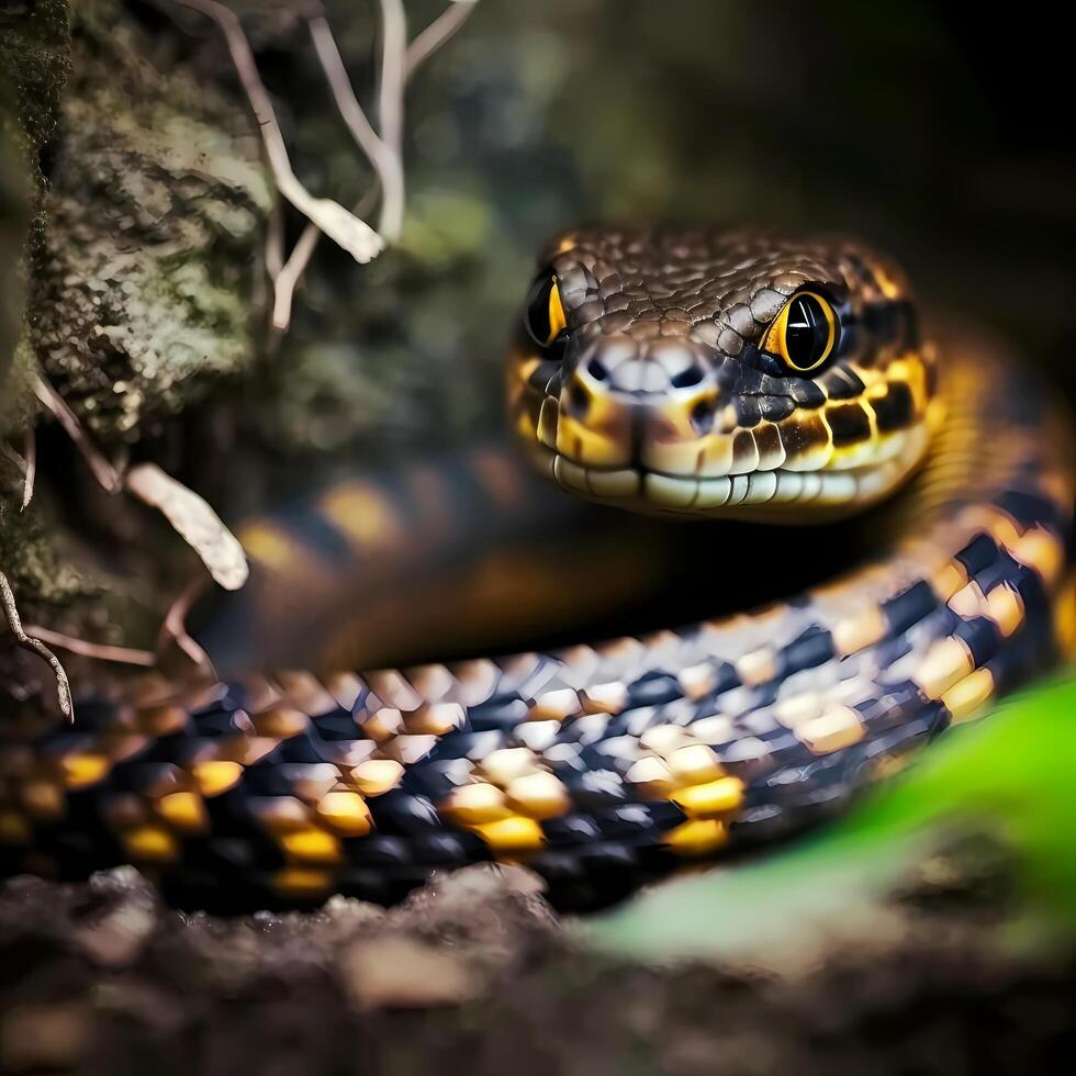 serpiente a lluvia bosque ai generativo foto