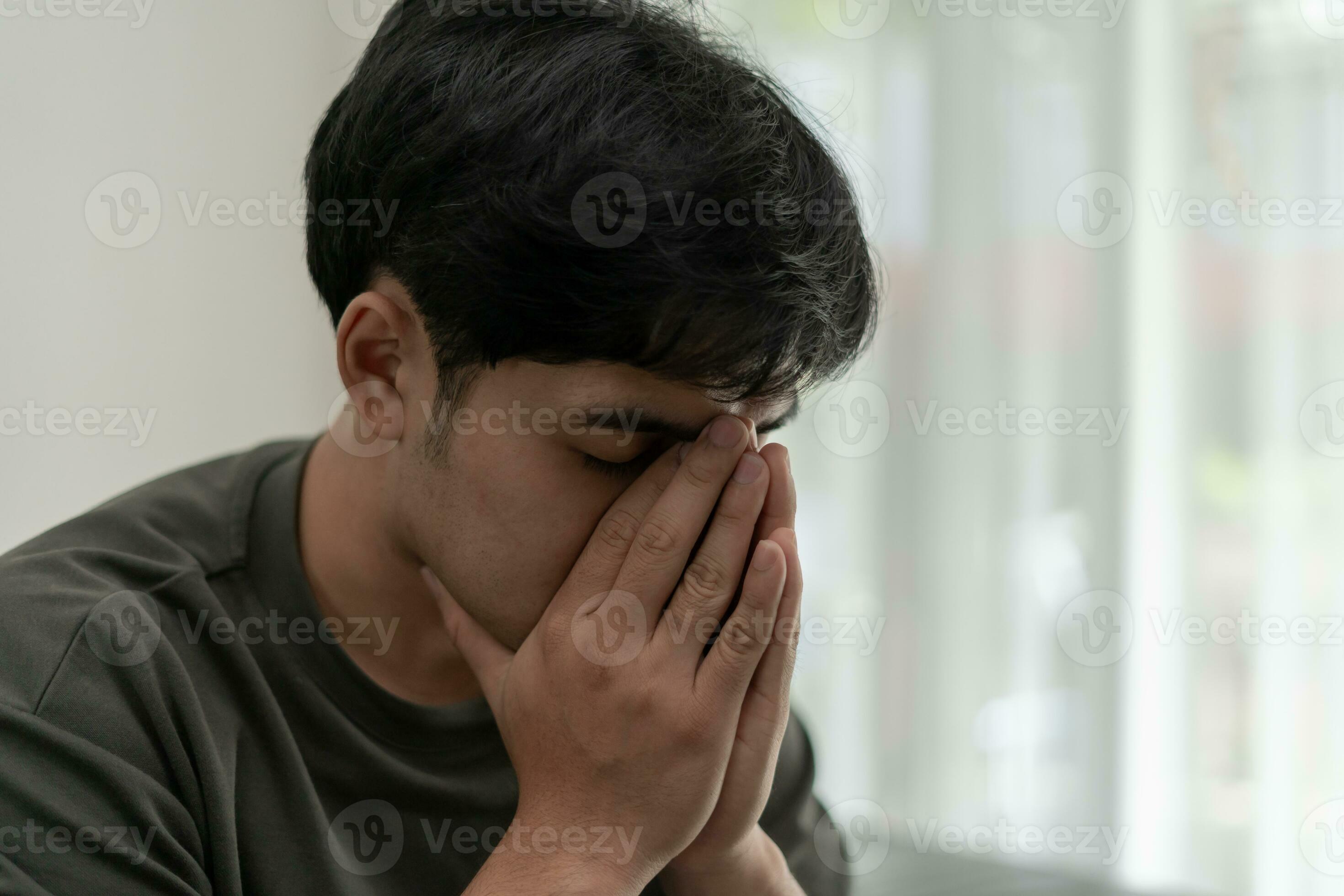 Sad Depressed Man Coronavirus Quarantine Staying Home Going Mental Crazy  Stock Photo by ©zeferli@gmail.com 364261092