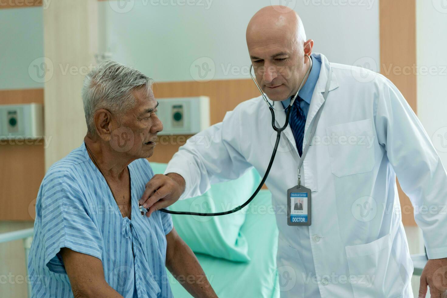 doctor advice consulting diagnosis and check-up at hospital clinic. Patient explain health problems and symptoms to Professional physician. medical, medicine, treatment, therapy, pharmacy photo