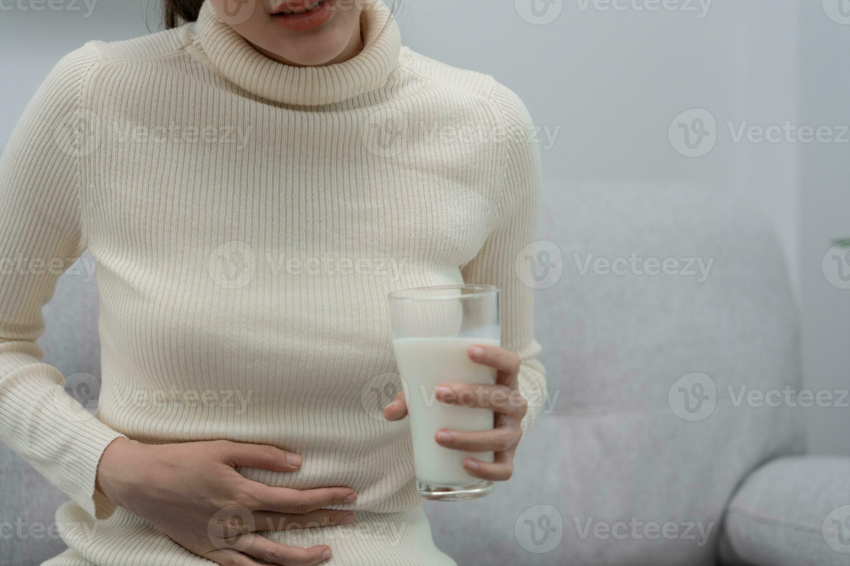 Milk allergens, Sick sad unhealthy ill allergic woman, runny stuffy