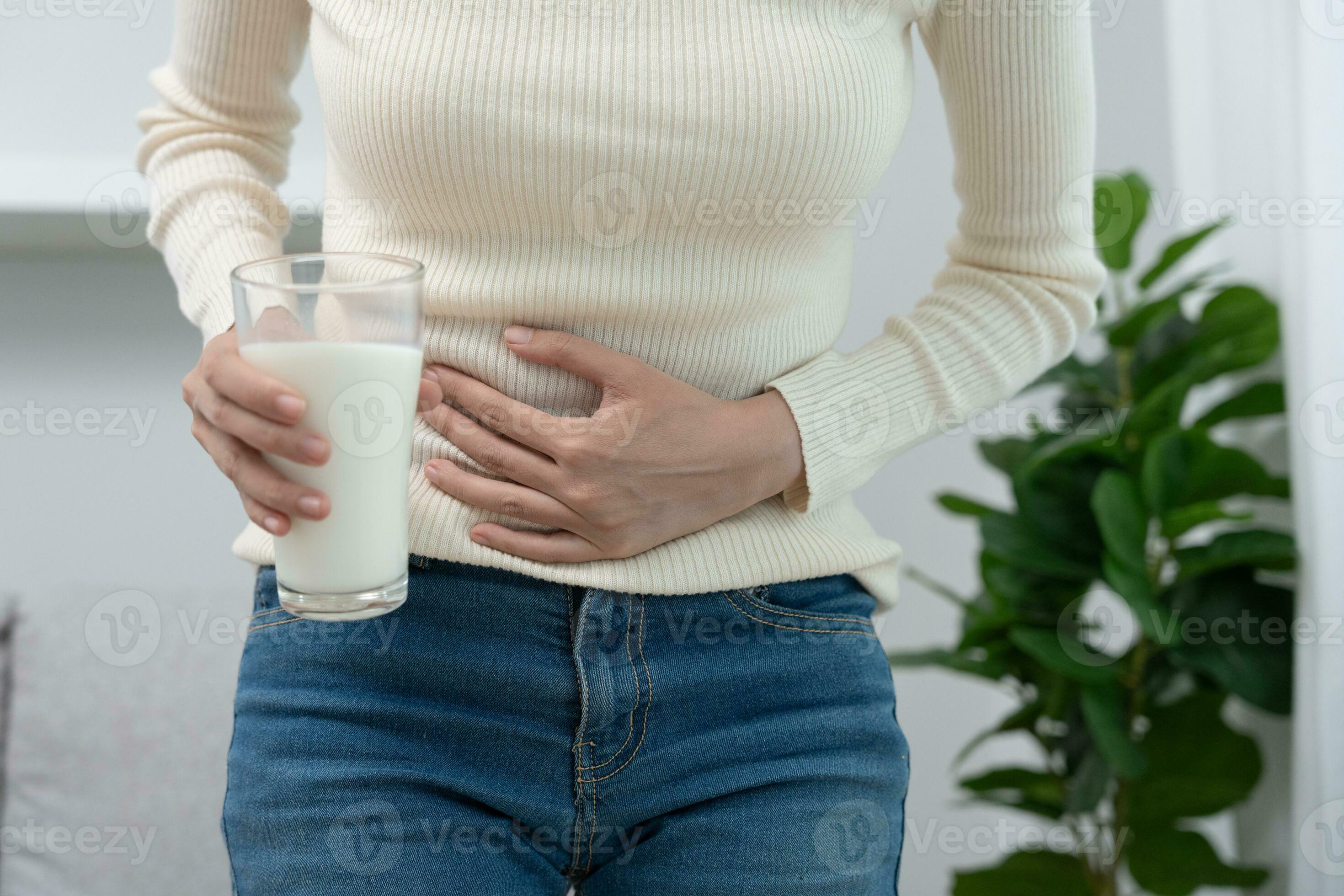 Milk allergens, Sick sad unhealthy ill allergic woman, runny stuffy