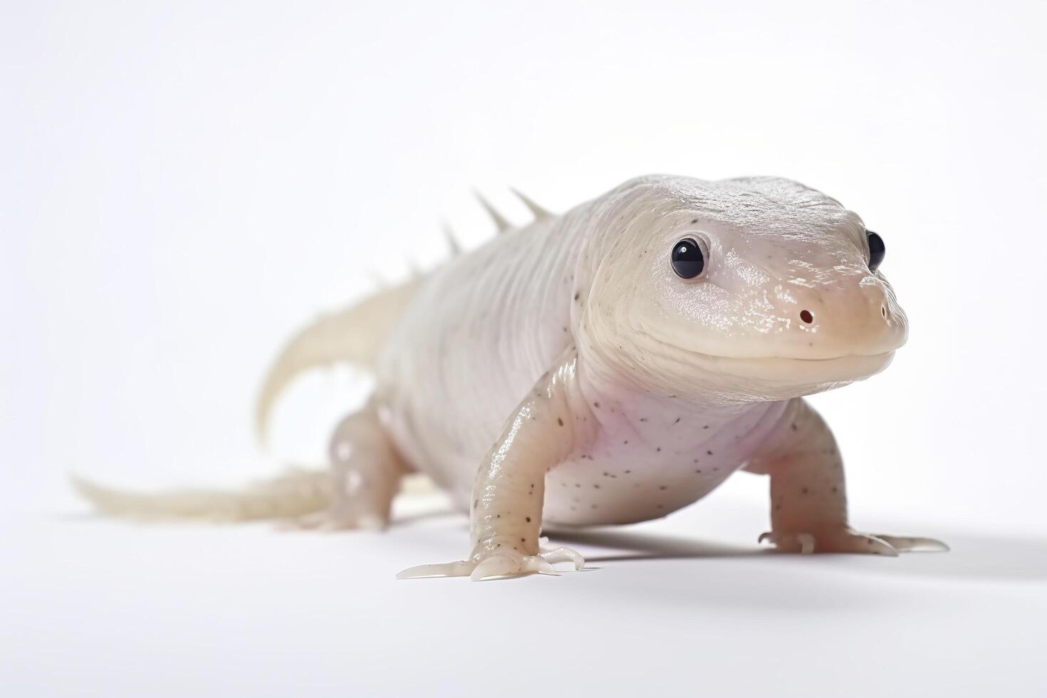 Cute axolotl on a white background. . photo
