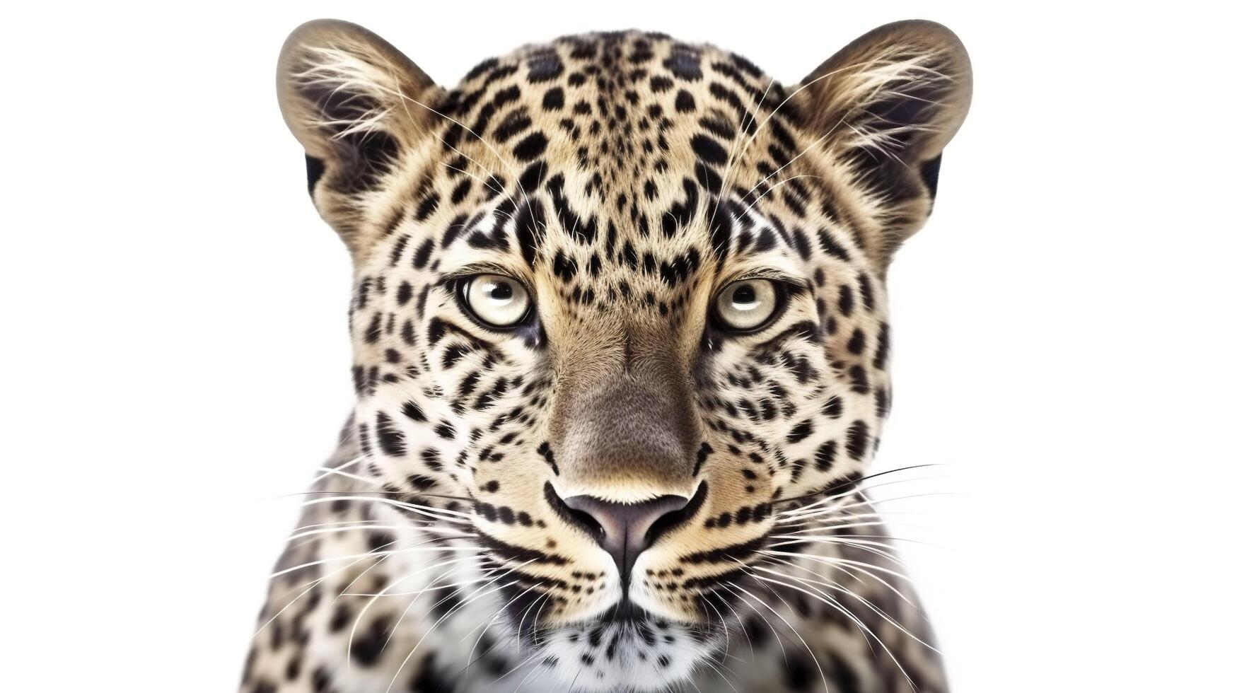 Banner with leopard on a white background. . photo