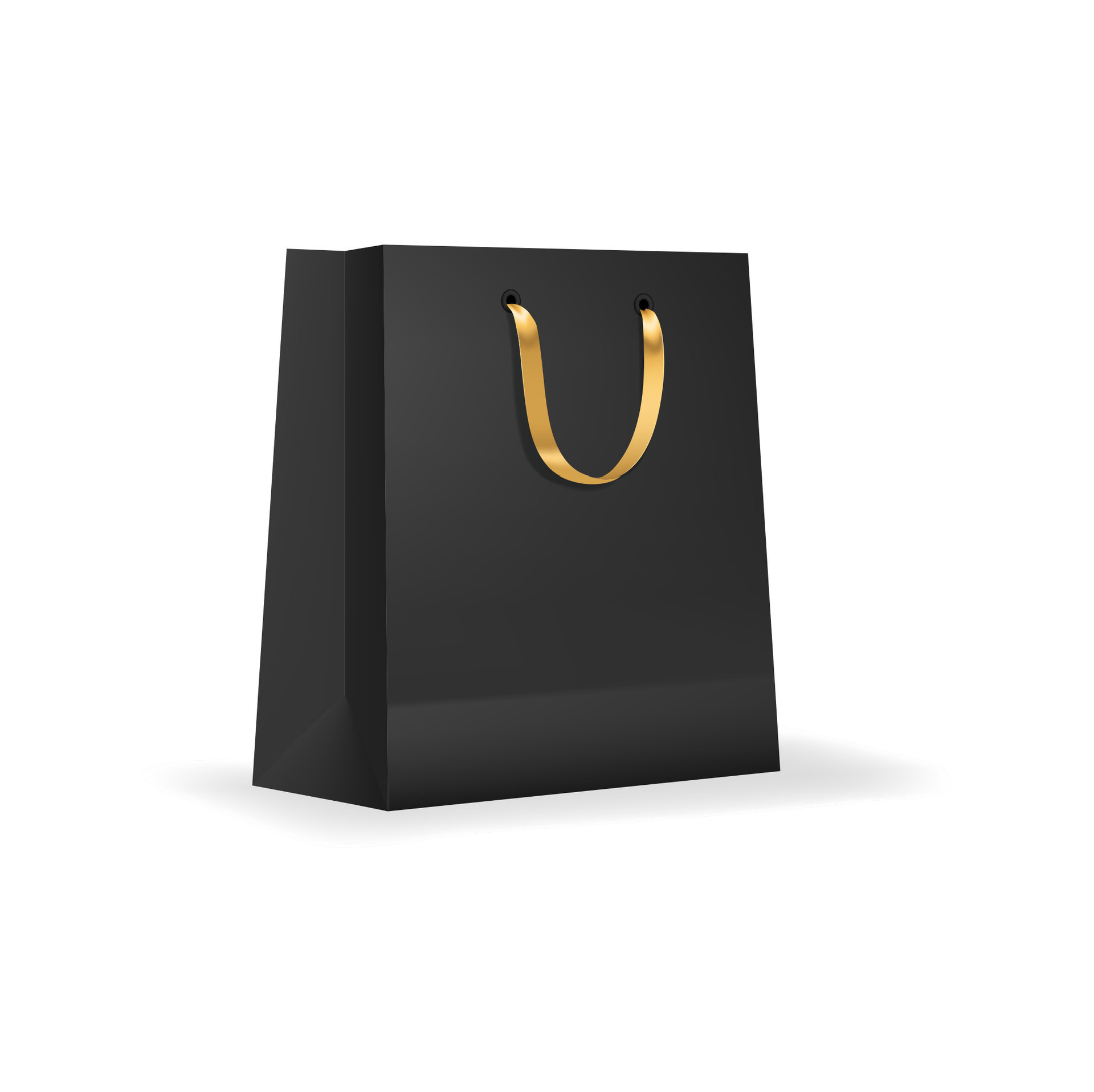 Paper shopping bag with ribbon handle mockup 26372987 Vector Art at