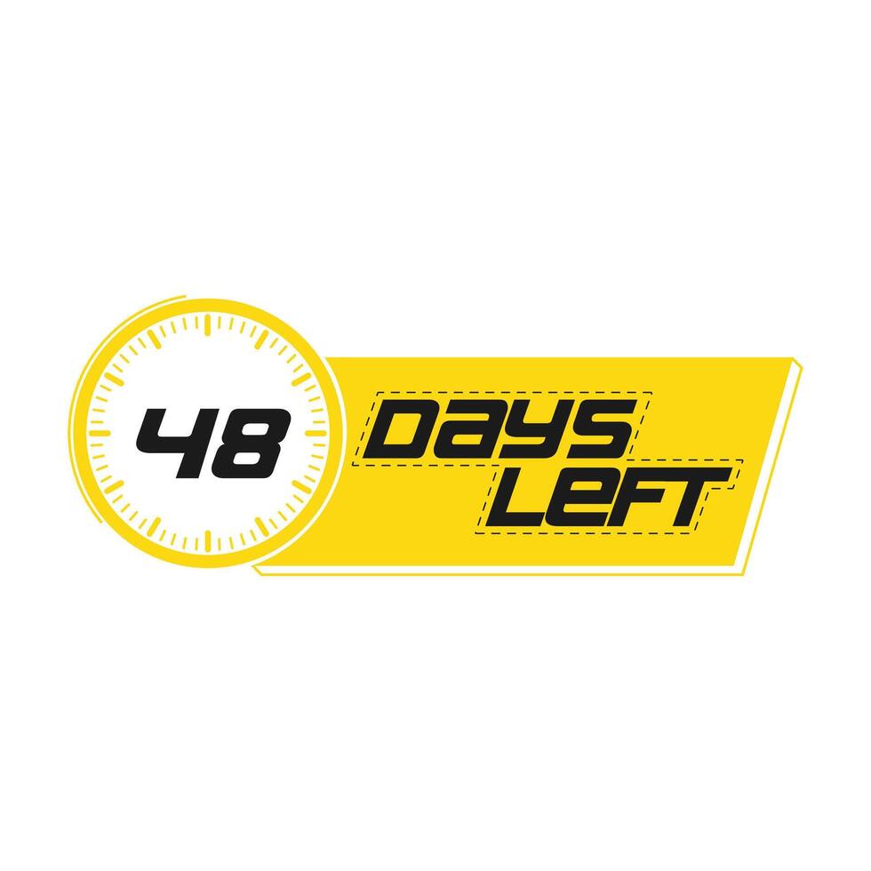 48 Days Left, Countdown timer clock design 26373368 Vector Art at Vecteezy