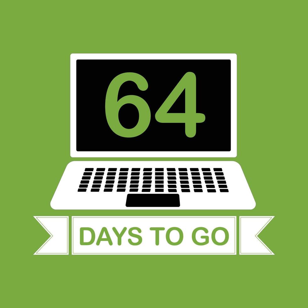 64 days to go, countdown timer icon design 26373446 Vector Art at Vecteezy