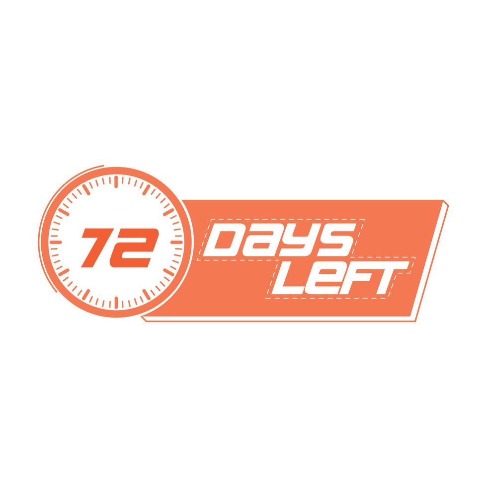 72 Days Left, Countdown timer clock design 26373561 Vector Art at Vecteezy