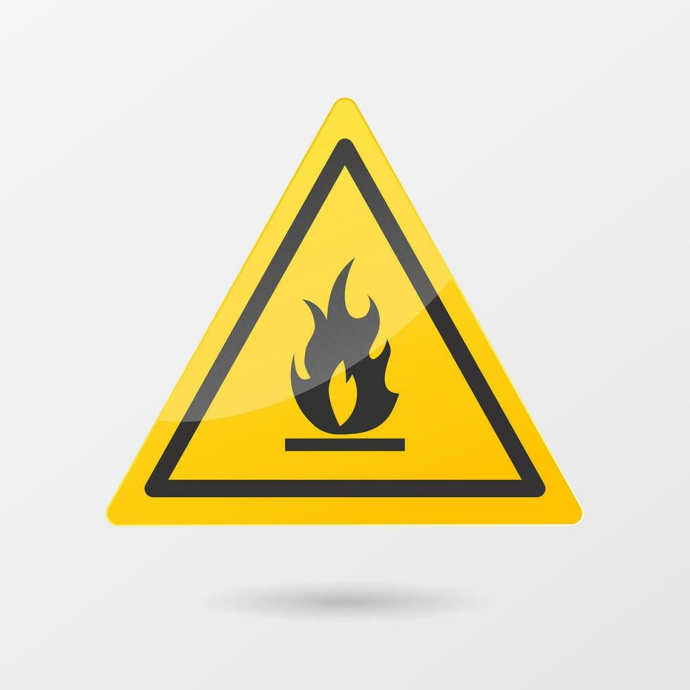 fuego atención peligro símbolo icono. - vector. vector