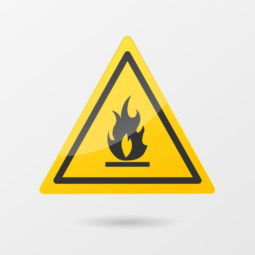 Fire attention danger symbol icon. - Vector. vector