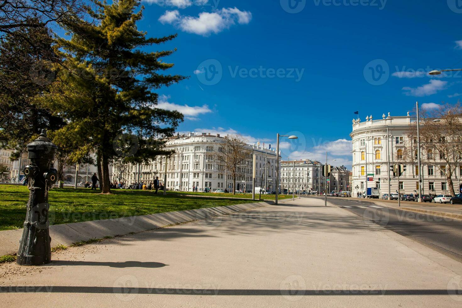 Rennweg street and the beautiful building of the House of Industry in Vienna photo