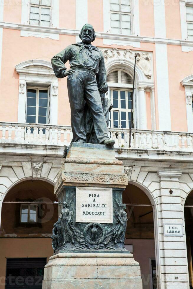 Bronze statue of Giuseppe Garibaldi made in 1892 by Ettore Ferrari at Garibaldi Square in Pisa photo