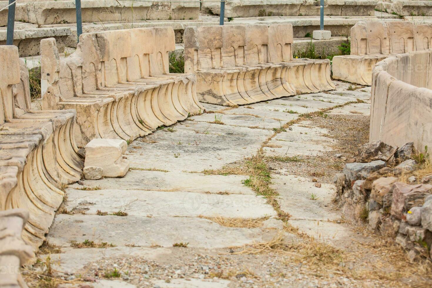 Detail of the seating at the Theatre of Dionysus Eleuthereus the major theatre in Athens dated to the 6th century BC photo