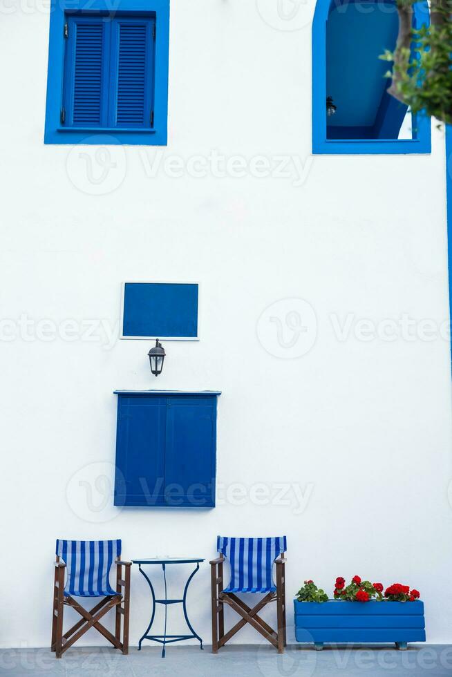 Beautiful house at the Firostefani village in Santorini Island photo
