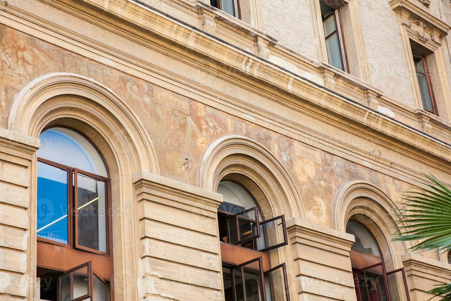 Detail of the facade of the University of Rome La Sapienza photo