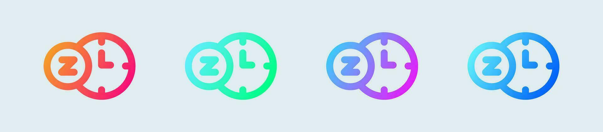 Sleep line icon in gradient colors. Bed time signs vector illustration.