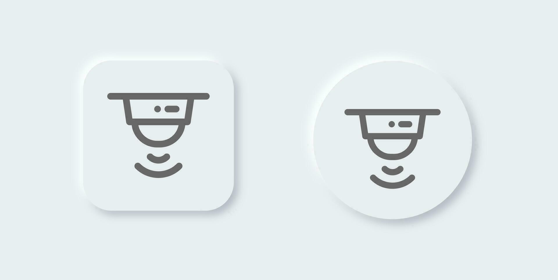 Sensor line icon in neomorphic design style. Motion security signs vector illustration.