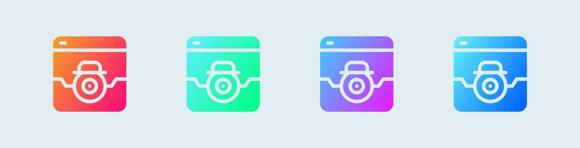 Spyware solid icon in gradient colors. Cyber protection signs vector illustration.