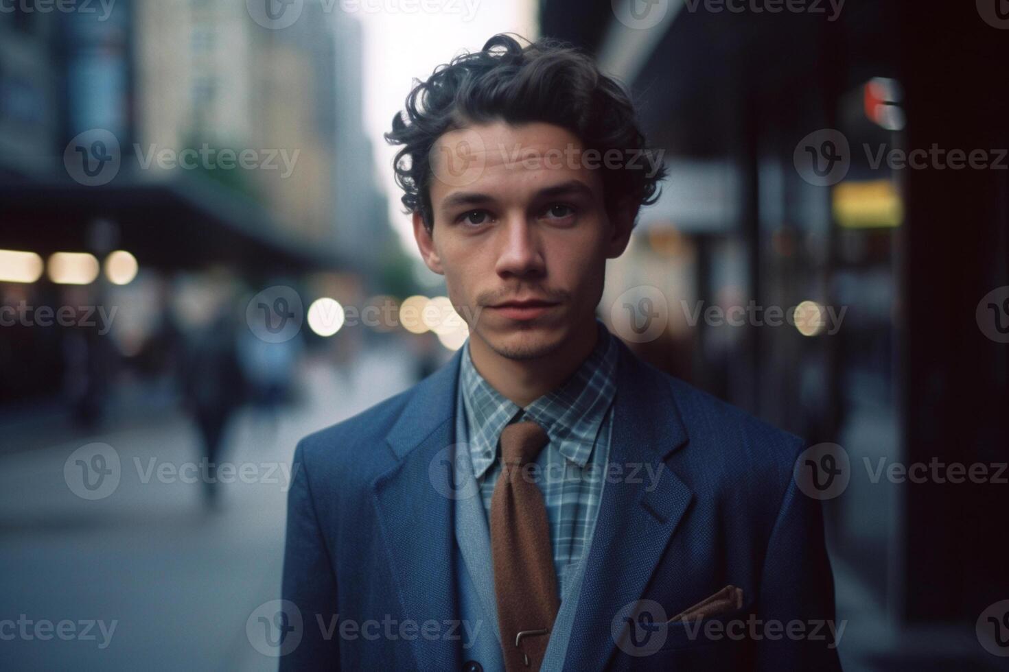 Portrait of a handsome young man on the street photo