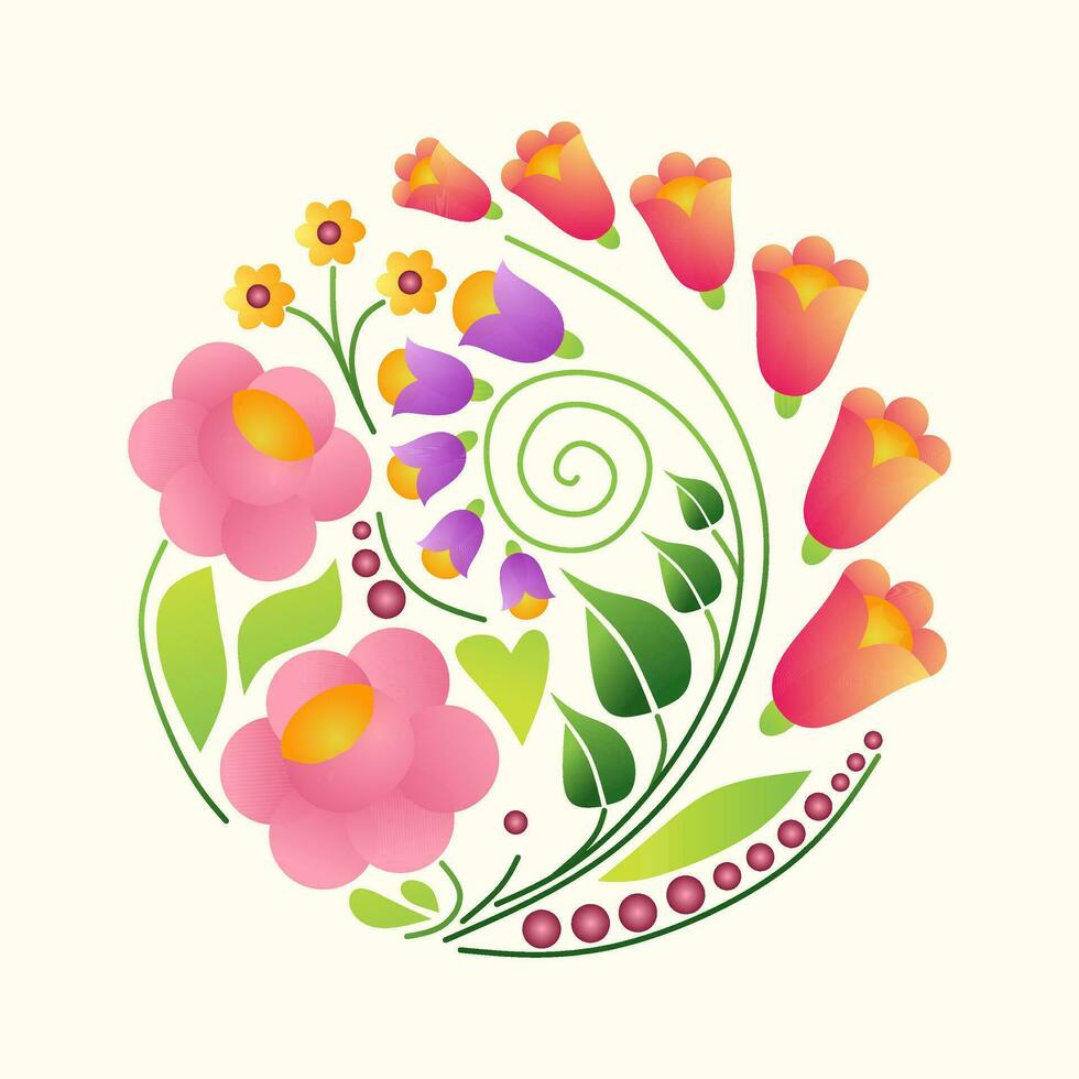 Floral ornament. Hand drawn picture vector