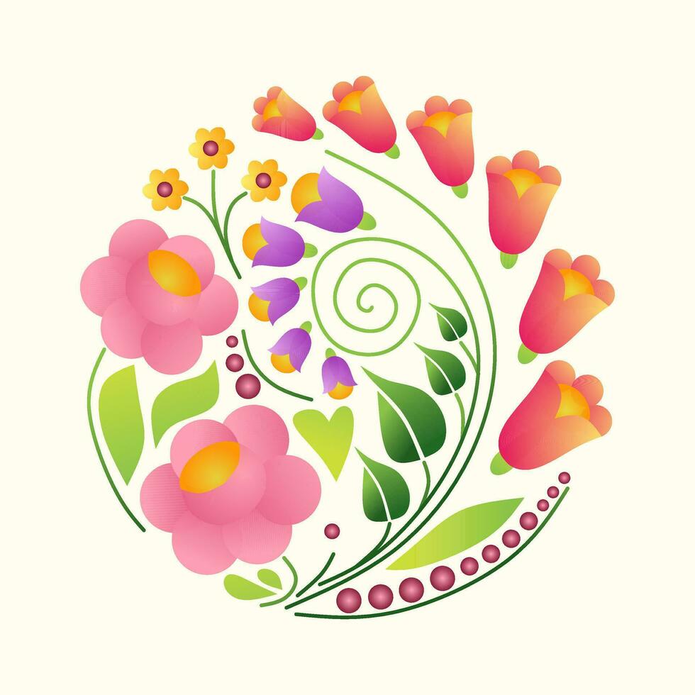 Floral ornament. Hand drawn picture vector