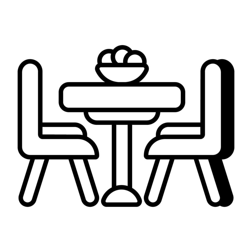 Trendy vector design of cafe table