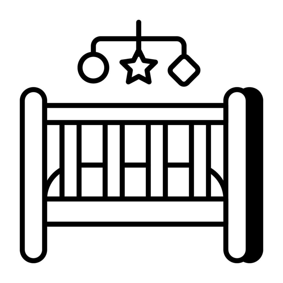 Premium download icon of baby crib vector
