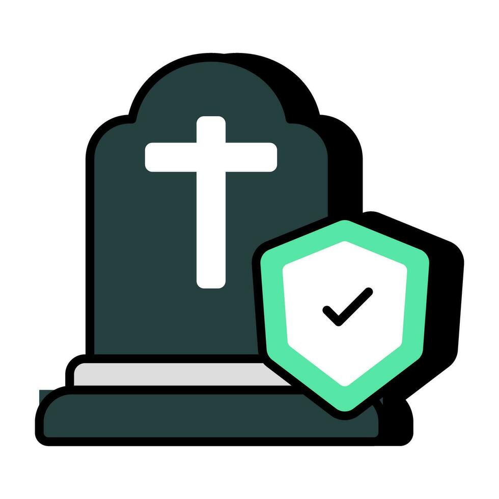 A unique design icon of grave insurance vector