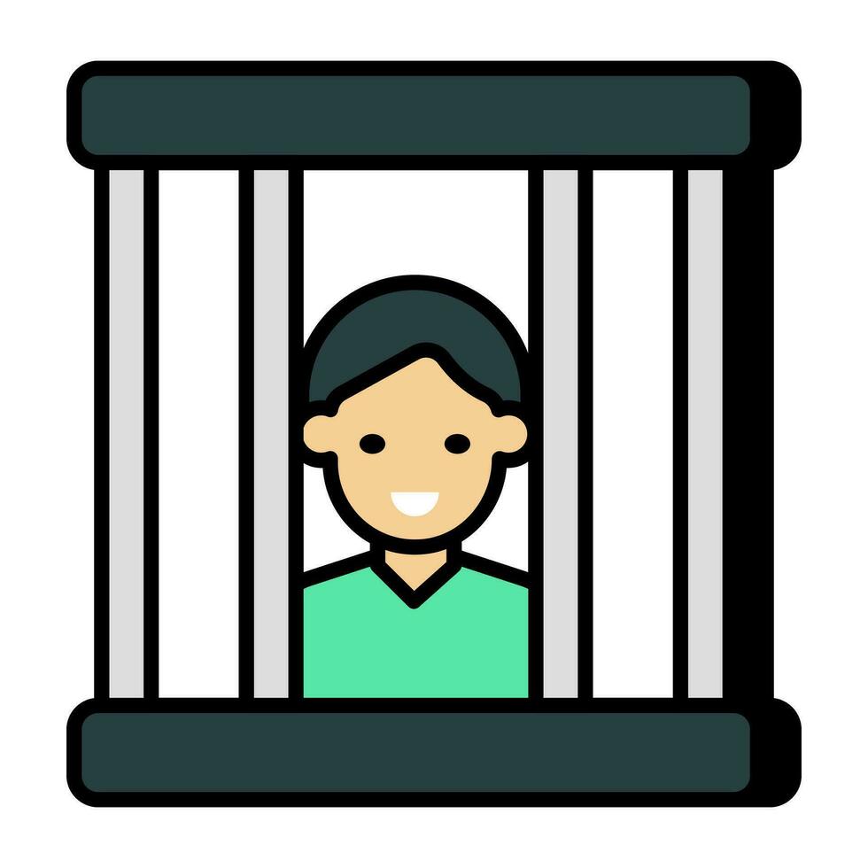 Unique design icon of prisoner vector