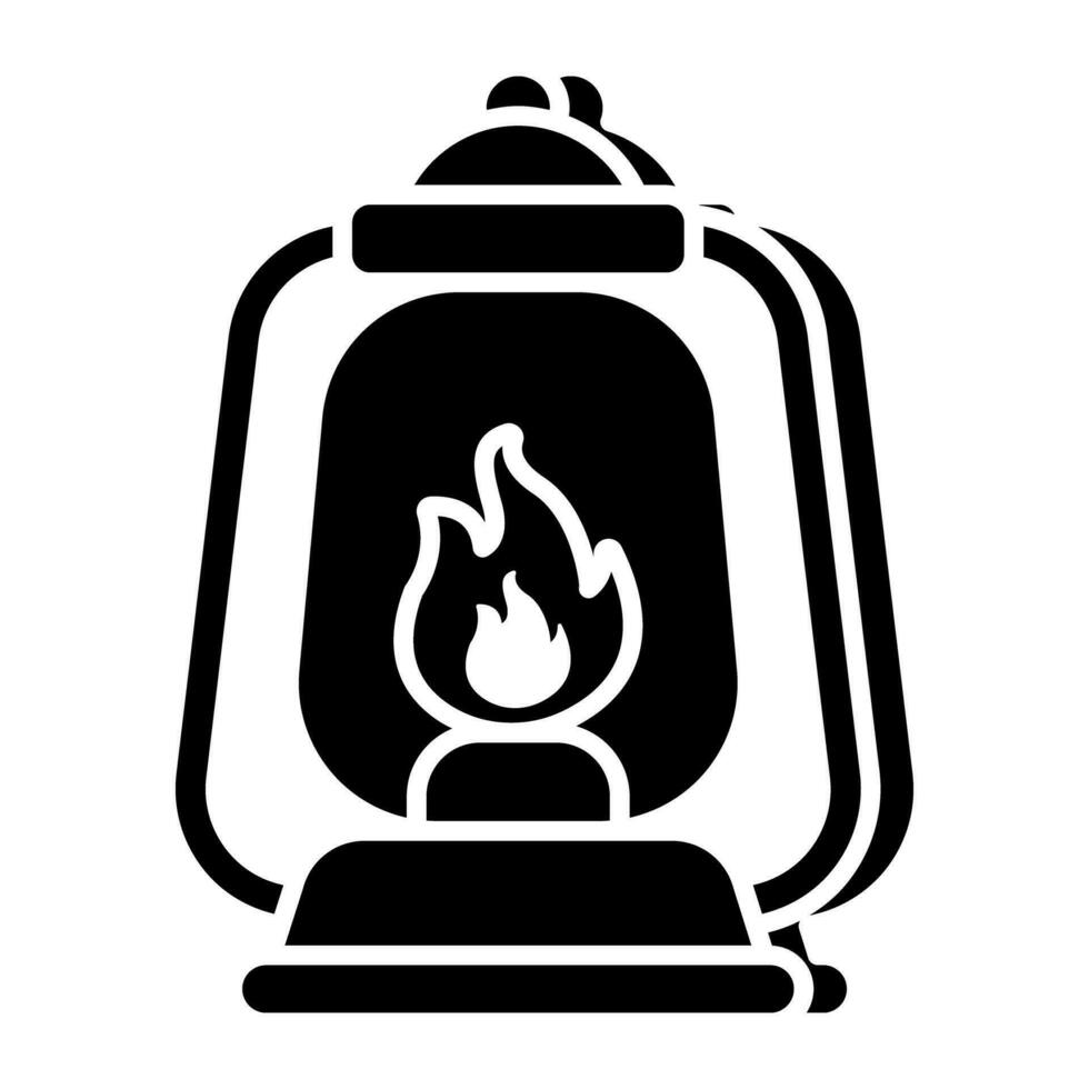 un único diseño icono de cámping lámpara vector