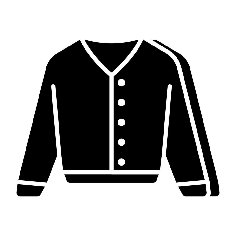 Icon of jersey in solid design vector