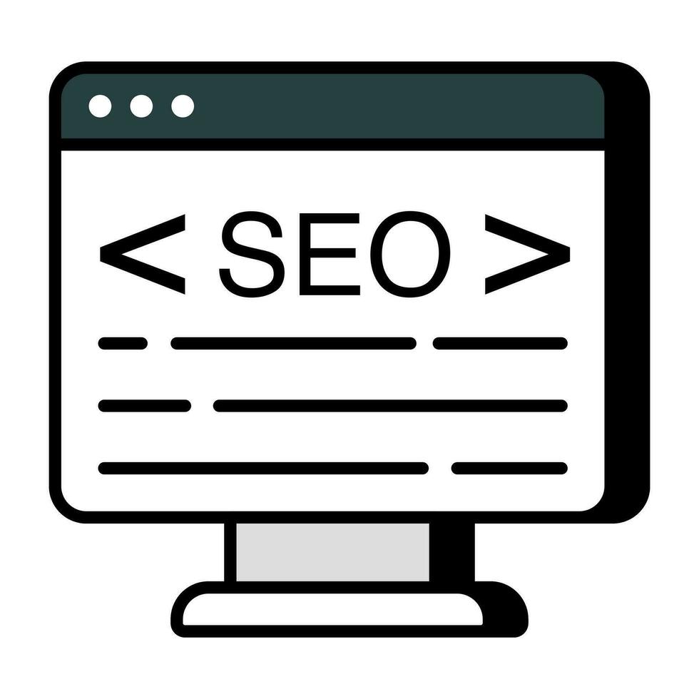 Conceptual vector design icon of seo website