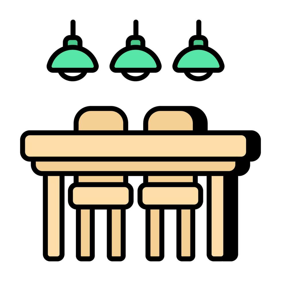 An icon design of dining table vector