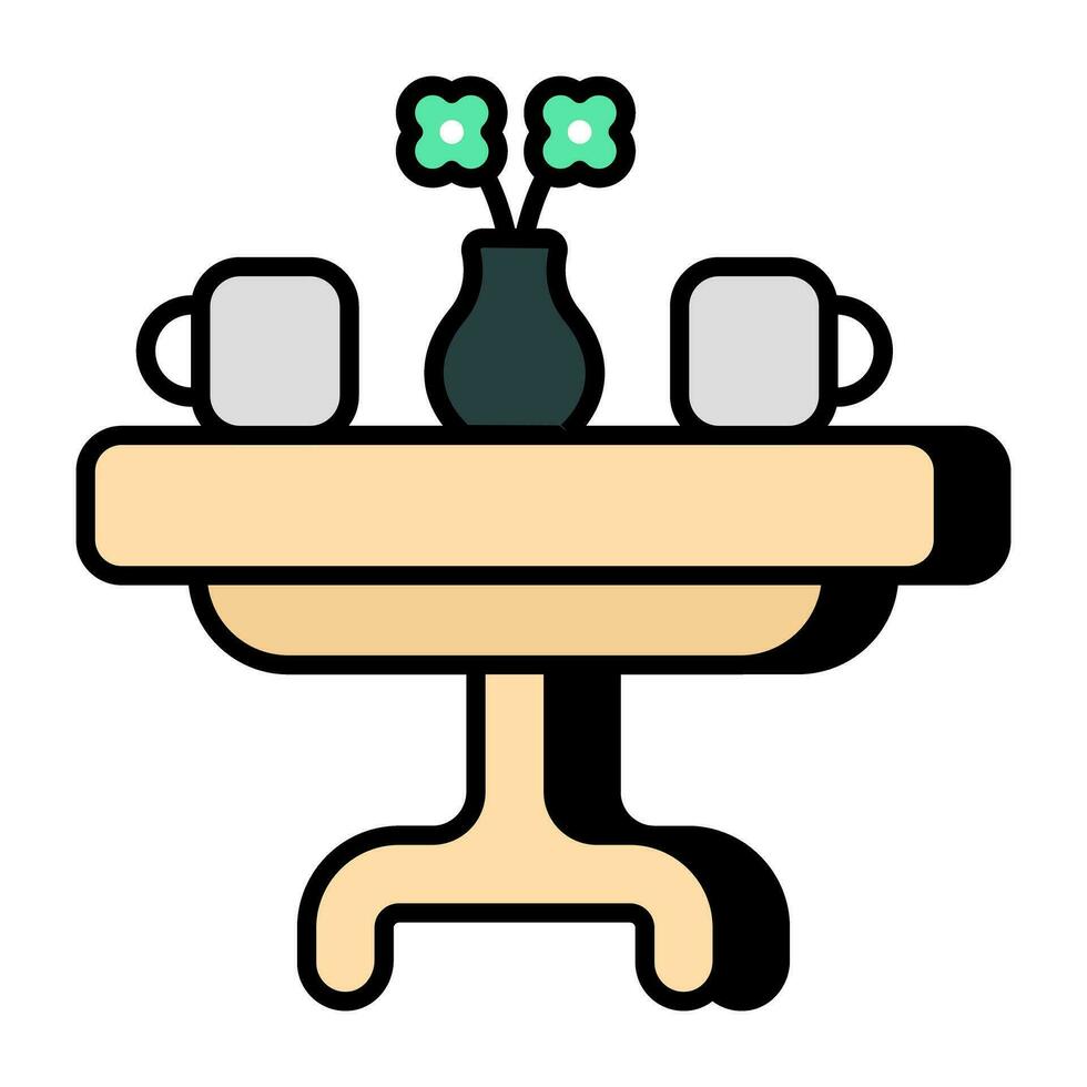 editable diseño icono de café mesa vector