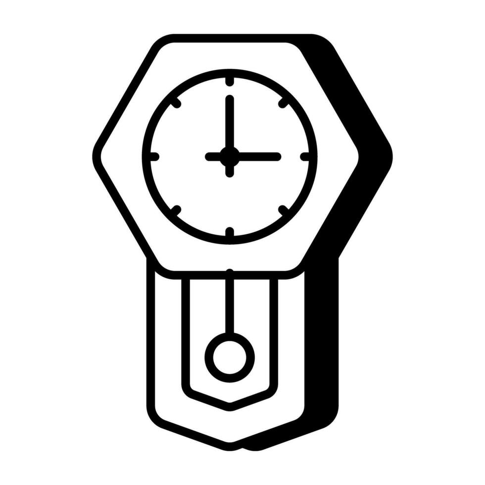 editable diseño icono de pared reloj vector