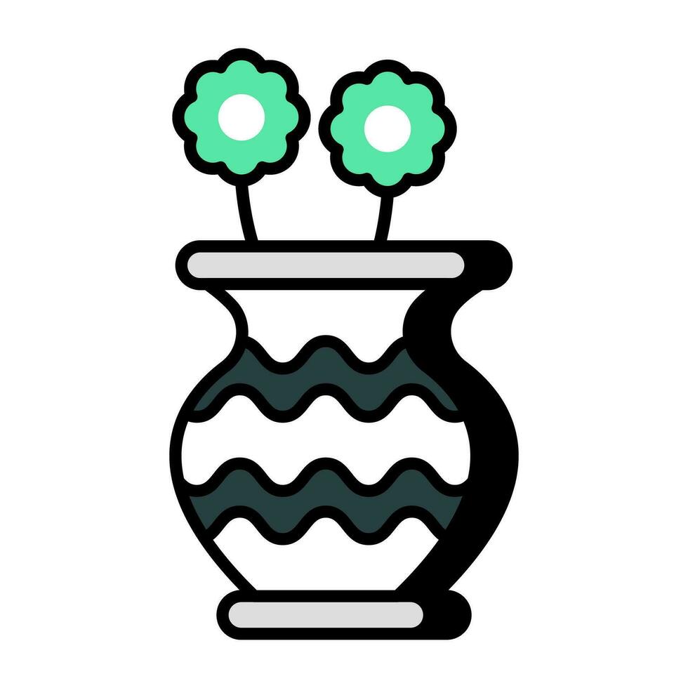 Trendy design icon of flower vase vector