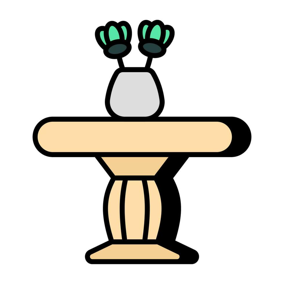 Editable design icon of round table vector