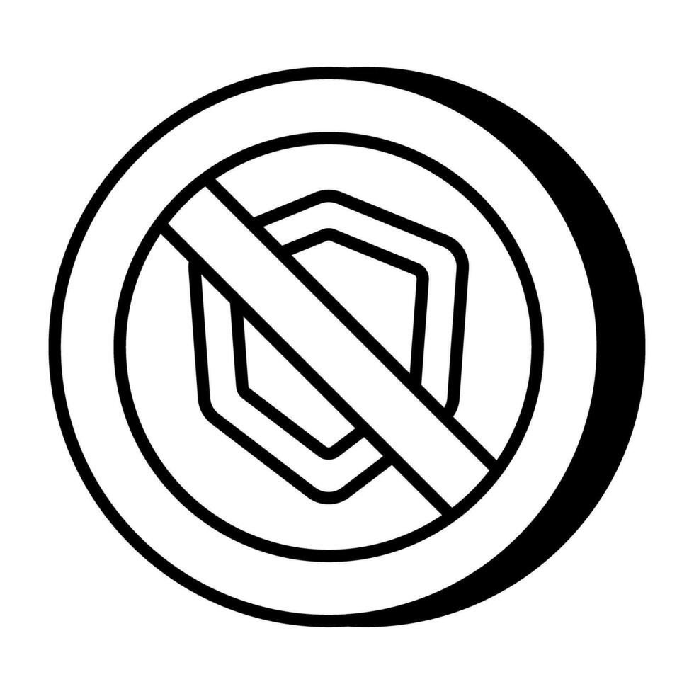 moderno diseño icono de No seguridad vector